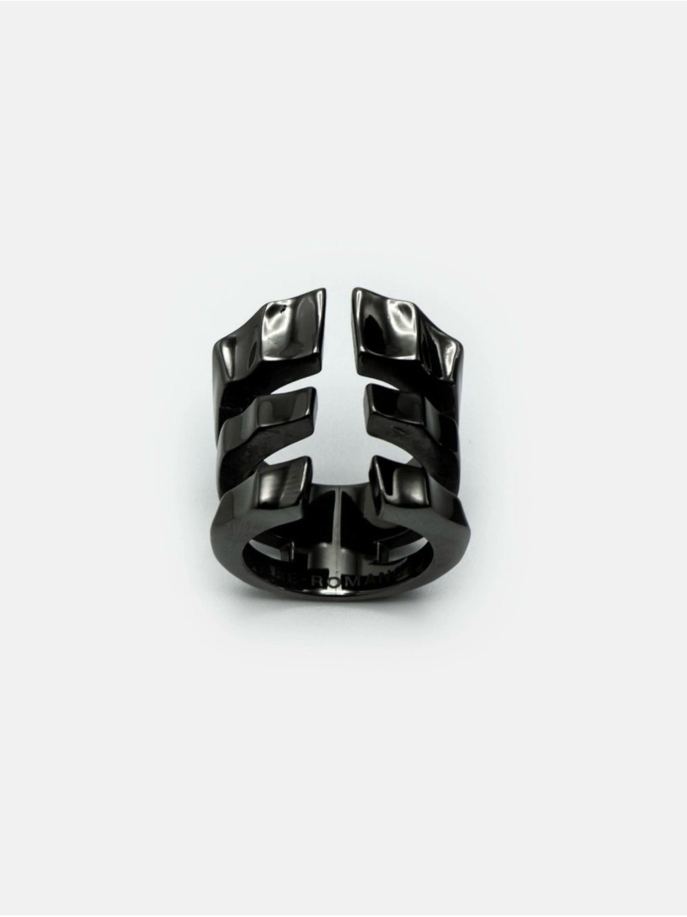 Caged Exo-Armour Black Ribcage Ring